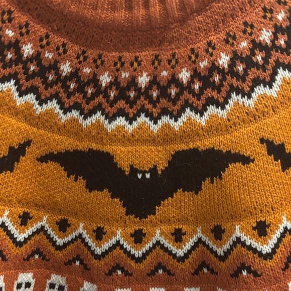 Women’s fair isle style Halloween Themed Orange Sweater. NWT large - Picture 2 of 4
